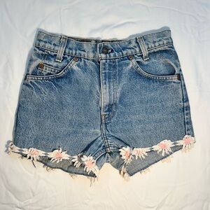 Levi’s Denim Girl's Shorts with Floral Trim